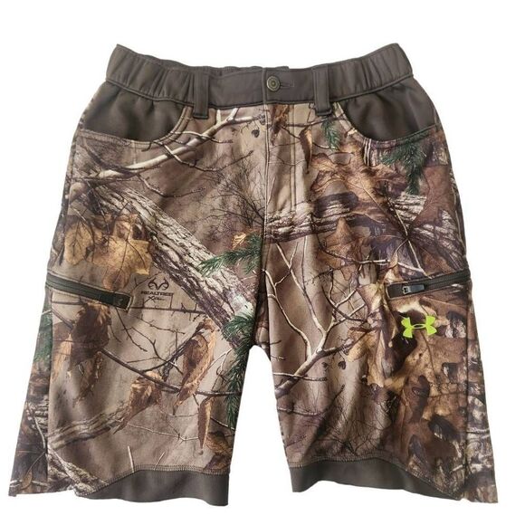 Under Armour Shorts Boys Medium Camouflage Hunting Scent Control - Picture 1 of 3